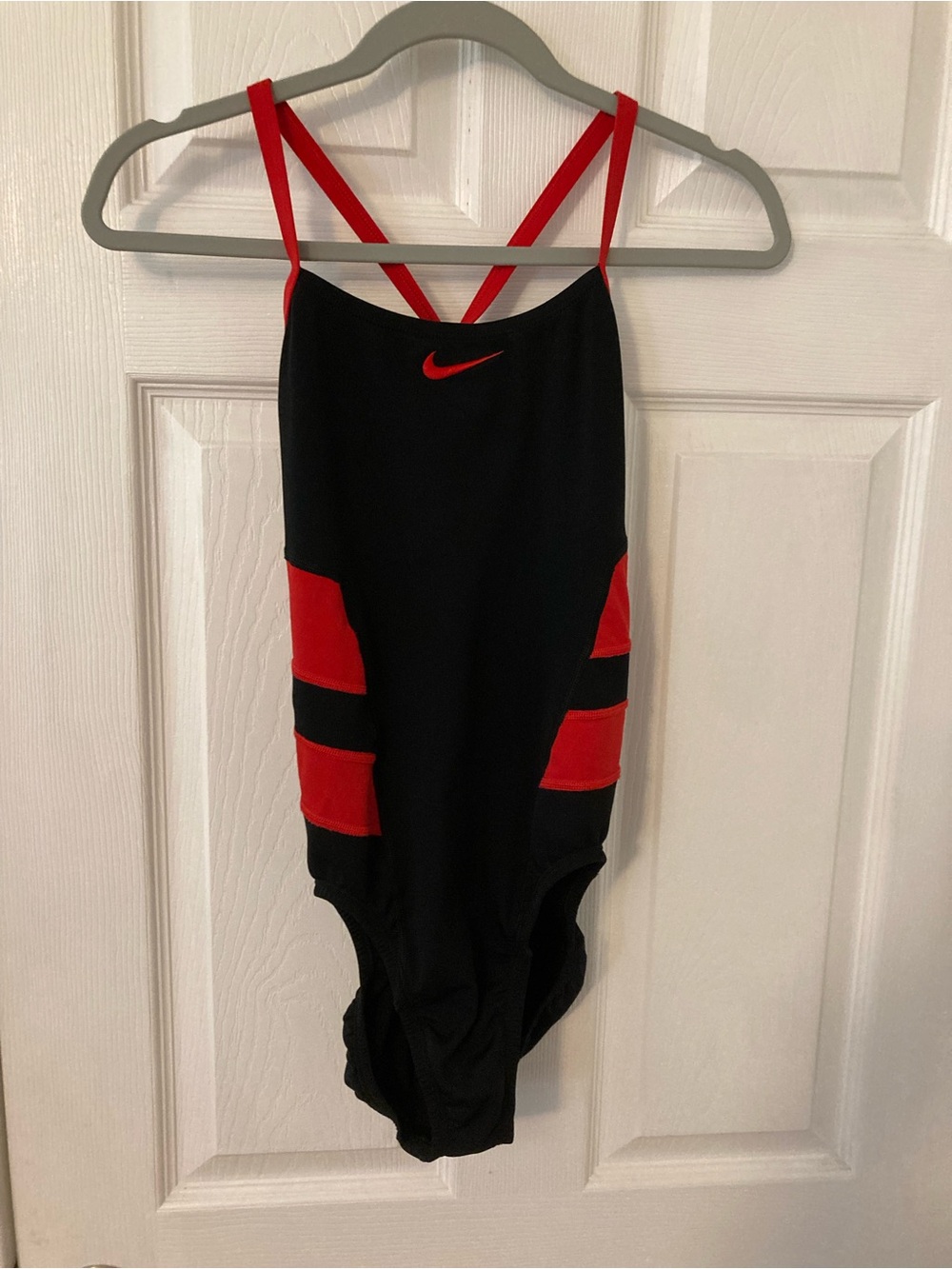 Nike Black and Red Athletic One-Piece